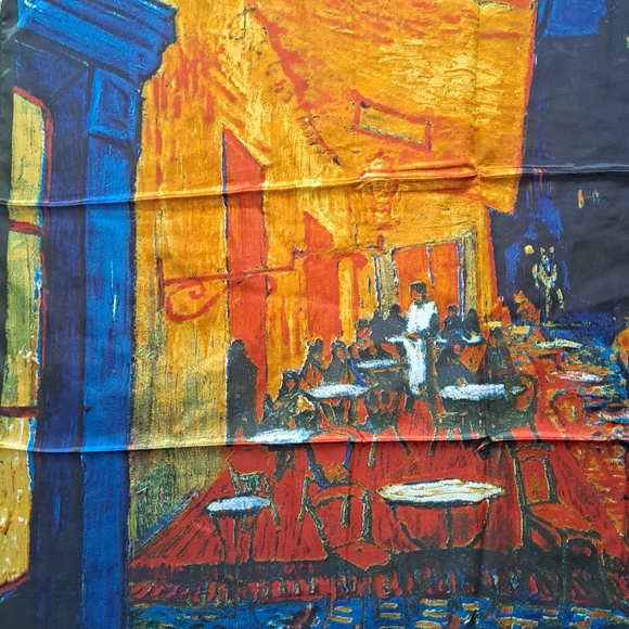 💖 2/$30 Square Satin abstract art oil painting Hair neck or purse Scarf New - Picture 14 of 16